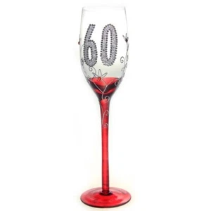 Hand Painted 60th Birthday Champagne Flute in Gift Box - Picture 1 of 4