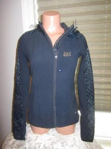 Abercrombie & Fitch A&F Navy Fleece Quilted Jacket Hooded Coat Women's XS NEW - Picture 1 of 1