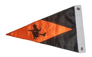 Witch Witchcraft Wicca Pennon Pennant Flag Burgee Yes No Halloween Live Here Cat - Picture 1 of 3