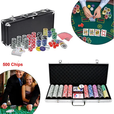 Poker Case Poker Set with 500 Standard Poker Chips Poker Chips in Aluminium Case - Image 1 of 4