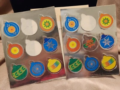 Vtg Hallmark Stickers Razzle Dazzle Foil Ornaments Christmas Holiday Colorful - Image 1 of 4