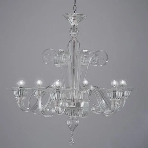 Bassa Laguna lustre en verre de Murano 6 lumières cristal - Imagen 1 de 1