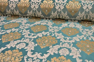 Möbelstoff Bezugsstoff Polsterstoff Meterware Stof Jacquard Ornament Barock Rank - Bild 1 von 8
