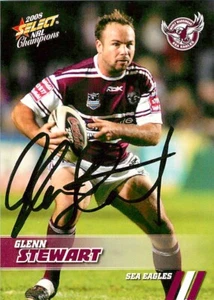 Signed 2008 MANLY SEA EAGLES NRL Premiers Card GLENN STEWART Centenary - Imagen 1 de 2