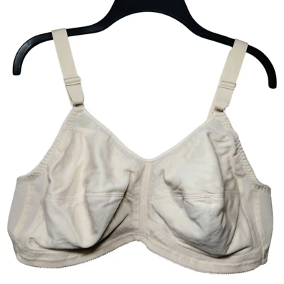 Just My Size Full Coverage Wireless Bra Nylon Cotton Wide Back Size 44D - Image 1 of 4