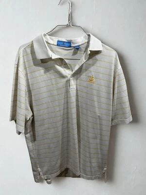 Fairway and Greene Polo Men's Size Large White And Yellow Stripes Coronado Golf - Image 1 of 4