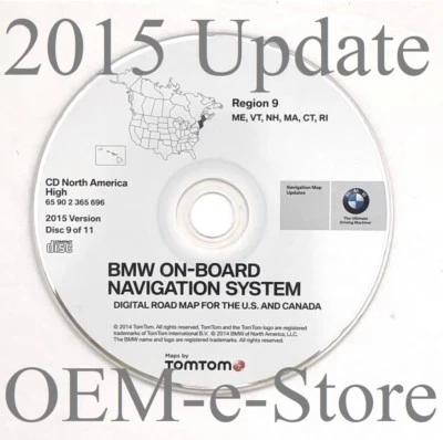 1997-2002 BMW 7 5 3 Series M3 M5 X5 Navigation CD Map #9 Cover ME VT NH MA CT RI - Image 1 of 2