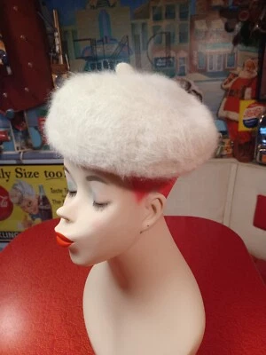 True Vintage Mid-century 1960s Le Parisien Beret Angora Rabbit Hair Wool MOD MCM - Image 1 of 4