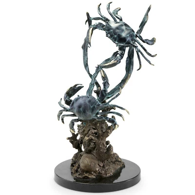 Fighting Blue Point крабы латуни скульптура краба морской статуи ~ SPI дома 31543 - Изображение 1 из 4
