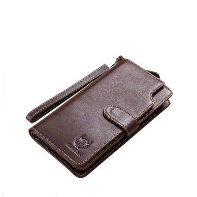 Vintage cowhide leather men's multifunctional wallet with ID card slot card case - Image 1 of 4