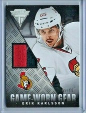  2013-14 Panini Titanium Game Worn Gear Prime #GGEK Erik Karlsson 41/50 Patch