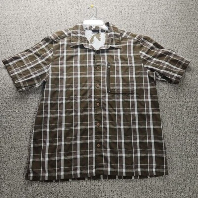 Рубашка мужская Helly Hansen большая зеленая клетчатая с коротким рукавом на пуговицах - Изображение 1 из 4