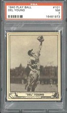 1940 Play Ball #101 Del Young - PSA 7