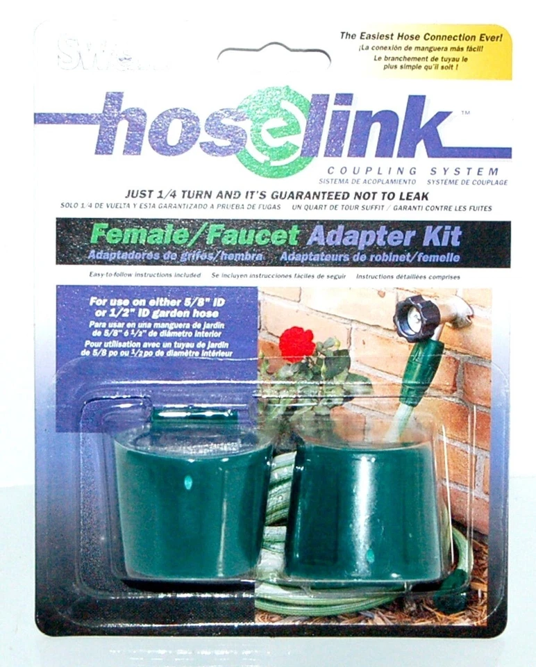 5/8英寸或1/2英寸ID母头花园软管龙头耦合系统适配器套件天鹅 — 第 1/4 张图片