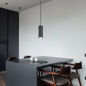 Lampadario Sospeso Lampada Sospesa Per Sala Da Pranzo Scandinava Nera Opaca GU10 - Foto 1 di 11