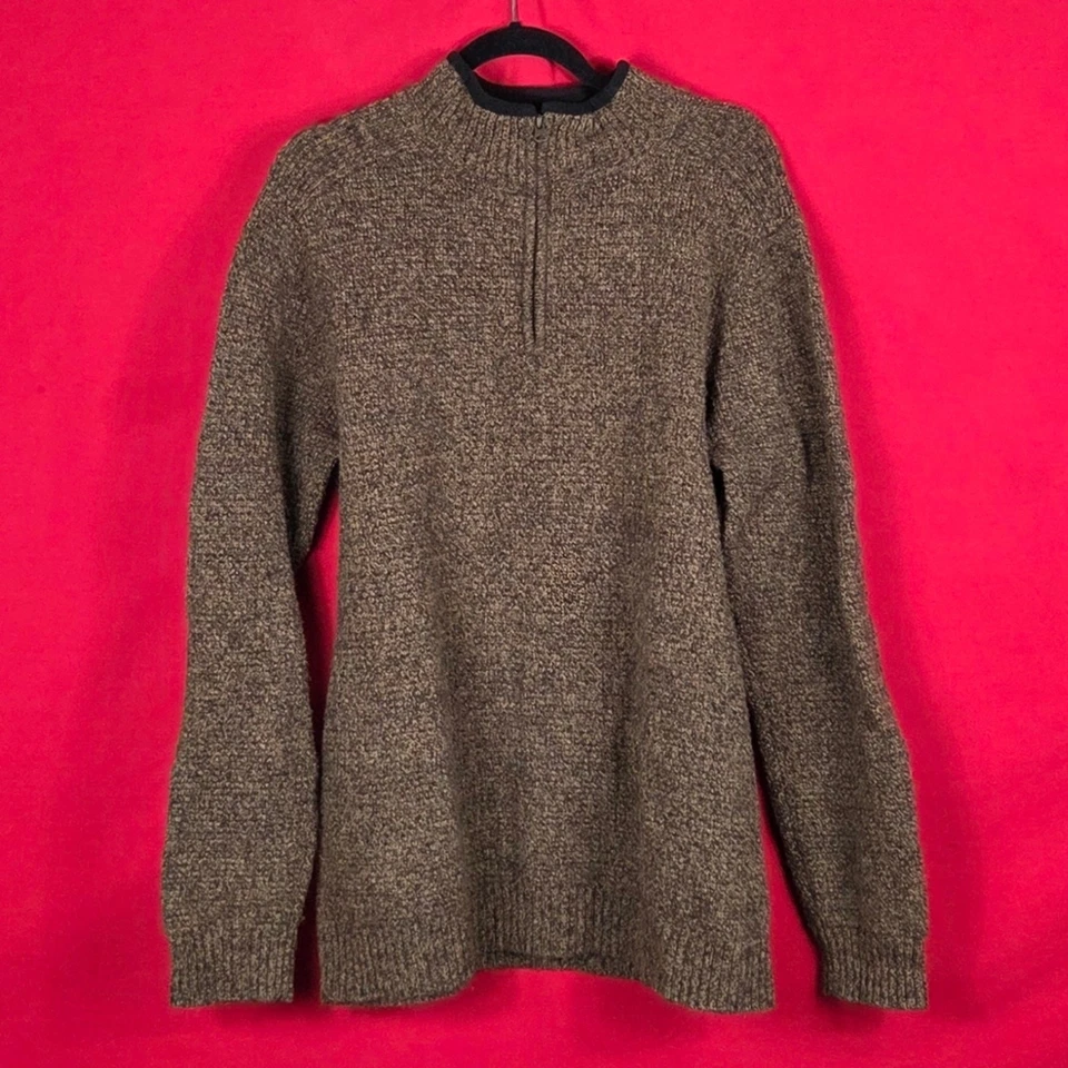 PENDLETON Shetland Washable Wool Sweater Brown 1/4 Zip Size Large - Image 1 of 4