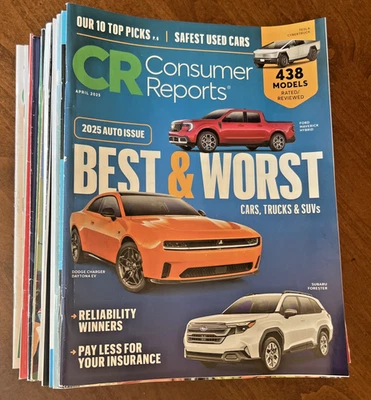 Lot of 25 Consumer Reports (3) 2025, (8) 2024, (7) 2023, (7) 2022  - See Photos - Imagem 1 de 4