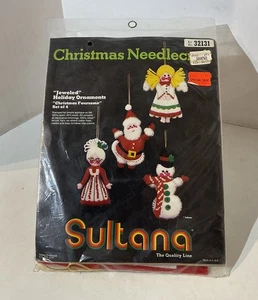 New Vintage Sultana Christmas Needlecraft Jeweled Holiday Ornaments Kit Set 4 - Picture 1 of 6