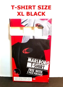 Vintage 90s Marlboro Promo Black T Shirt Still Inside Box Size XL NEW RARE WOW - Picture 1 of 11