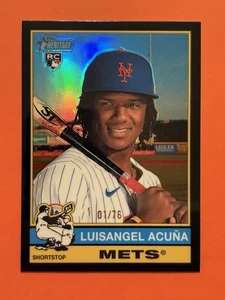 LUISANGEL ACUNA (1/1 First Print 01/76) BLACK CHROME REFRACTOR RC 2025 Heritage - Picture 1 of 11