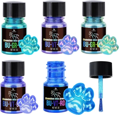 Chameleon Mica Powder - 5 Color Shifting Pigment Powder for Epoxy Resin Art  - Image 1 of 4
