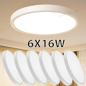 6x 16W LED Ceiling Down Light Ultra Thin Home Fixture Bedroom Kitchen Lamp 3000K - Picture 1 of 14