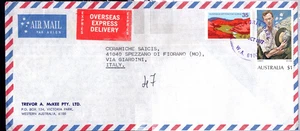1977 $1.35 Total Australia Air Mail Cover Overseas Express Delivery - Italy - Picture 1 of 4