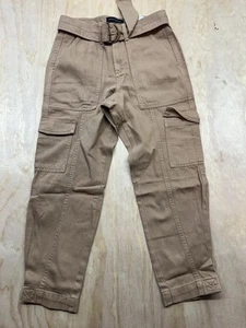 Banana Republic Womens Khaki Joggers Cargo Belted Paperbag Waist Size 00 NWOT - Picture 1 of 4