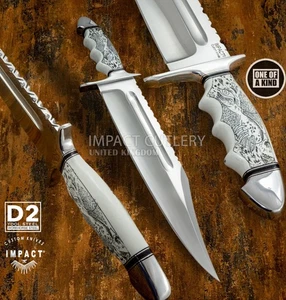 Modell # 5760 Impact Cutlery Custom Bowiemesser mit Gravur Acryl | Scrimshaw - Bild 1 von 12