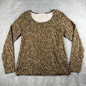 Peruvian Connection Shirt Womens Large Floral Artsy Boho Pima Cotton Top - Picture 1 of 12