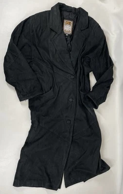 Global Identity G-III Leather Trench Long Coat Mens Size S Black - Image 1 of 4