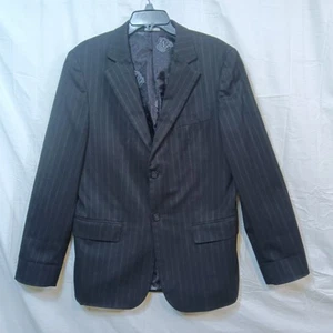 Nick It Blazer Mens M Suit Jacket Black White Pinstripe Two Button Career Lined - Picture 1 of 13
