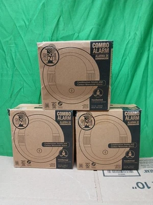 Detector de alarma de voz de monóxido de carbono para humo Kidde de 3 piezas cableado 900-CUAR-V Foto 1 de 4