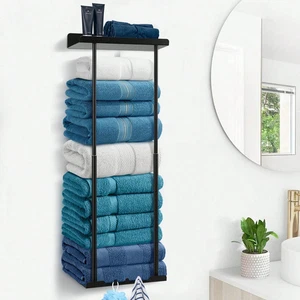 Badezimmer Handtuch Aufbewahrung Schwarz Handtuchhalter Badezimmer Dekor Ästhetische Handtuchhalter - Bild 1 von 18