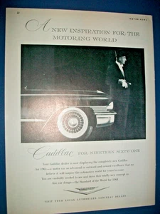 1961 Cadillac mid-size-mag car ad-intro ad-formal gentleman in white tie top hat - Picture 1 of 1