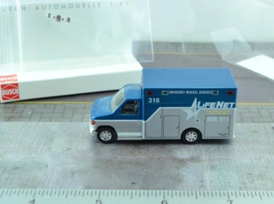 Busch 41820 FORD E-350 TEXAS LifeNet Ambulance HO 1:87 Scale - Image 1 of 2