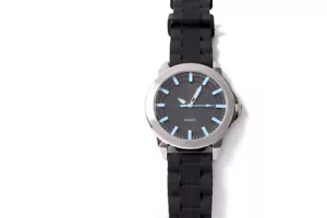 Orologio da polso AVON Color Shock in silicone nero con numeri blu quadrante 1,75" NUOVO DI ZECCA - Foto 1 di 8