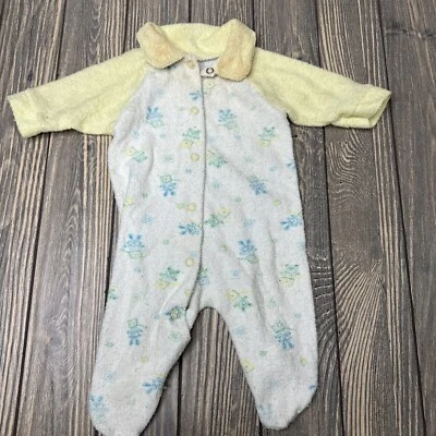 PIJAMA BEBÉ VINTAGE SEARS AMARILLO FELPA TELA PINGÜINO GRÁFICO TALLA INFANTIL Foto 1 de 4