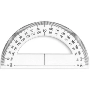 Wonday Halb-Winkelmesser 180 Grad, 120 mm, aus Kunstoff - Bild 1 von 1