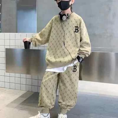 Nuevo Conjunto de 2 piezas de suéter y pantalones cuello redondo para niños ropa de salón para niños Foto 1 de 4