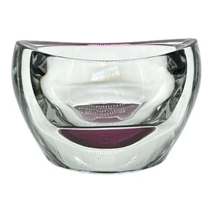 ROYAL LIMITED Purple/Clear 24% Lead Crystal Votive Candle Tealite Holder Bowl - Picture 1 of 8