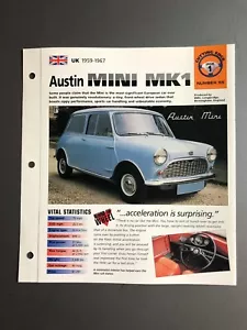 1959-1967 Austin Mini MK1 Imp " Hot Auto " Spezial Blatt Ordner Broschüre - Bild 1 von 7
