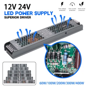 DC 12V 24V LED Transformador Fuente de alimentación conmutada Tira LED Transformador 60W-400W - Imagen 1 de 34