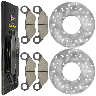 2 Front Brake Disc Rotor And Pads for Polaris Sportsman 800 4X4 6X6 2005-2014 — 第 1/4 张图片