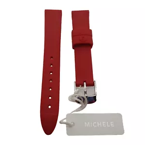 Genuine Michele 16mm  Red Silicone Watch Band Strap New - Picture 1 of 2