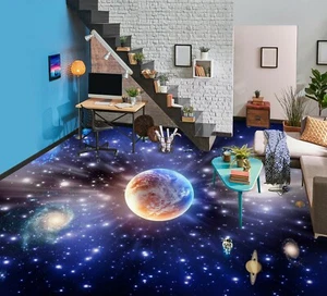 3D Earth Stars 34RAIN28 Floor WallPaper Murals Wall Print Decal AJ Honey - Picture 1 of 5