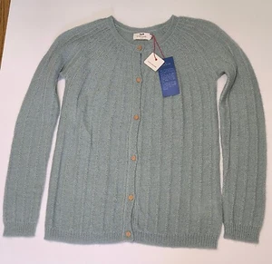 Cardigan Cyrillus Paris Avec mohair verde con bottoni taglia 16 RAGAZZA SM donna - Foto 1 di 9