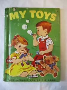 My Toys Rand McNally Junior Elf Book Green Cover 1955 Vintage - Foto 1 di 8
