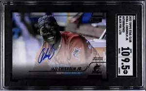 Jazz Chisholm # 1/25 Black Foil SGC 9.5 Auto 10 Topps Stadium Club 2022 SCBA-JCA - Picture 1 of 3