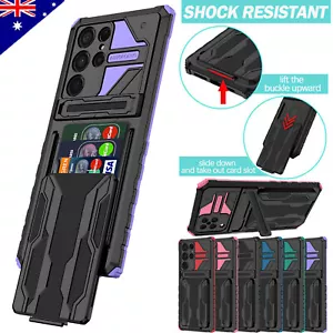 For Samsung S25 S24 S23 S22 S21 20 FE Ultra Plus Case Shockproof Card Slot Cover - Picture 1 of 15